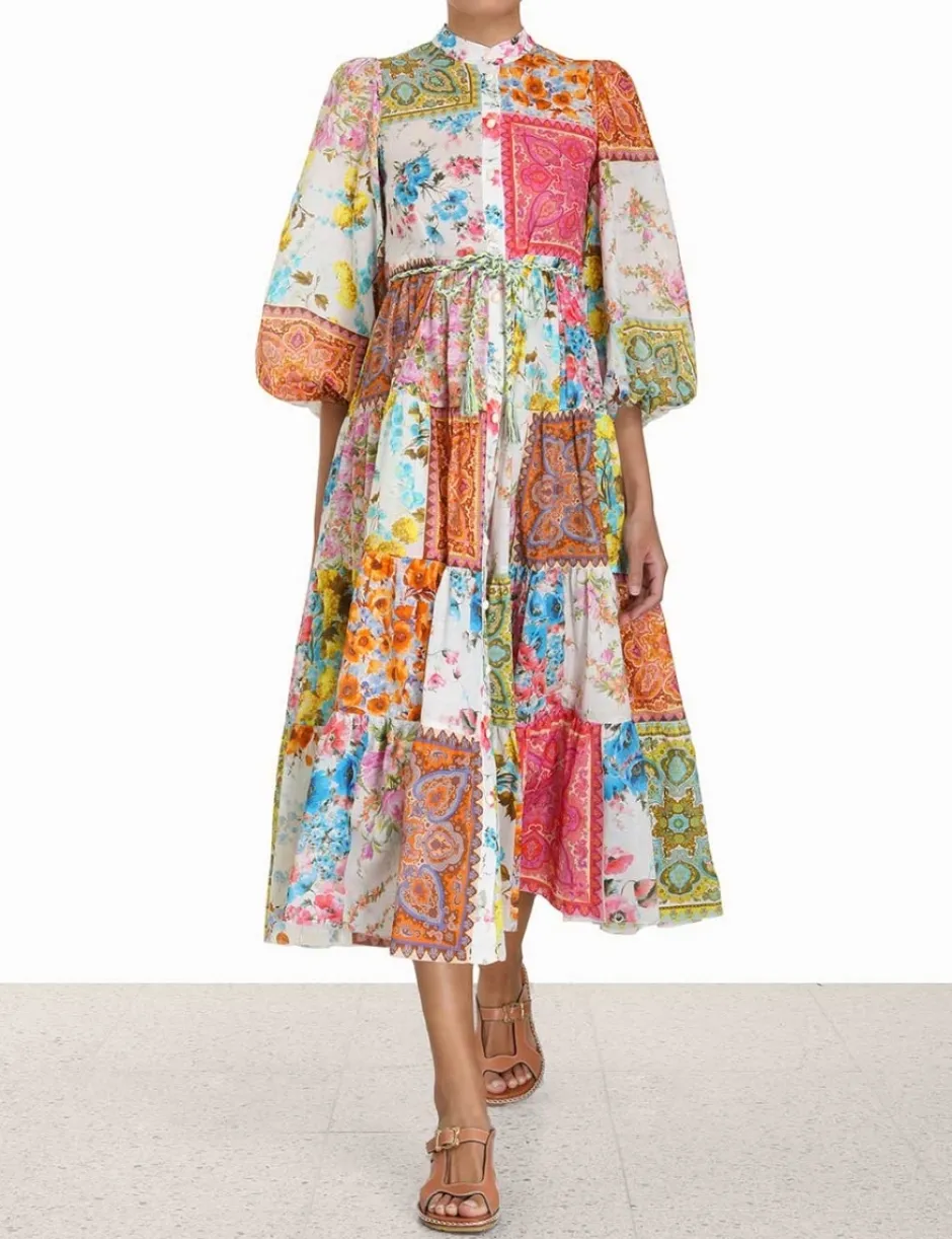 Clearance ZIMMERMANN Halcyon Tiered Midi Dress