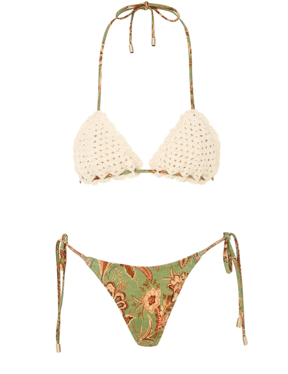 Clearance ZIMMERMANN Junie Chevron Crochet Bikini