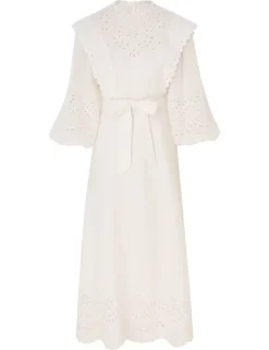 ZIMMERMANN Junie Embroidered Midi Dress