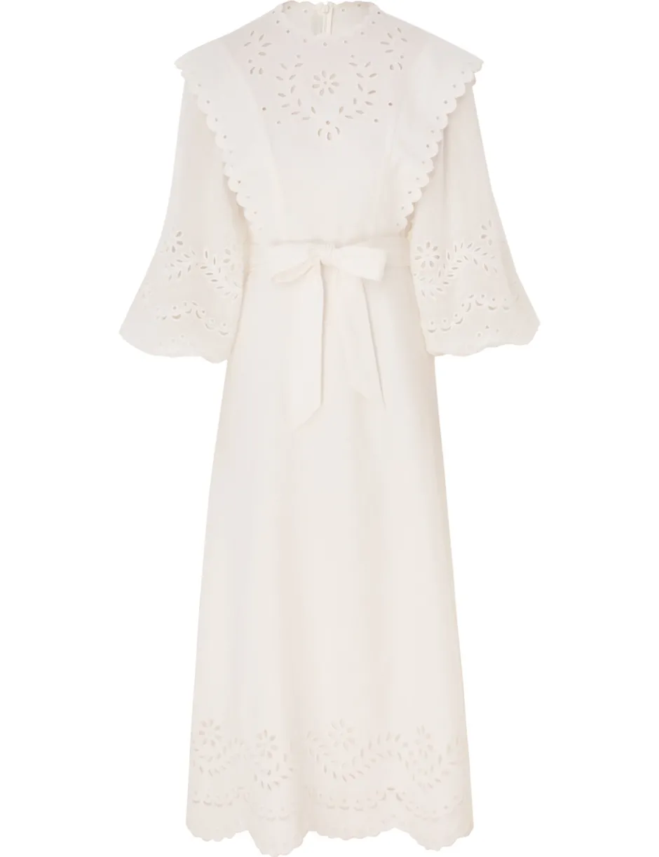 ZIMMERMANN Junie Embroidered Midi Dress