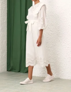 New ZIMMERMANN Junie Embroidered Midi Dress