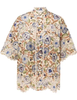 Clearance ZIMMERMANN Junie Embroidered Shirt