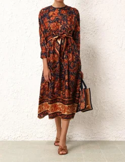 Hot ZIMMERMANN Junie Long Sleeve Midi Dress