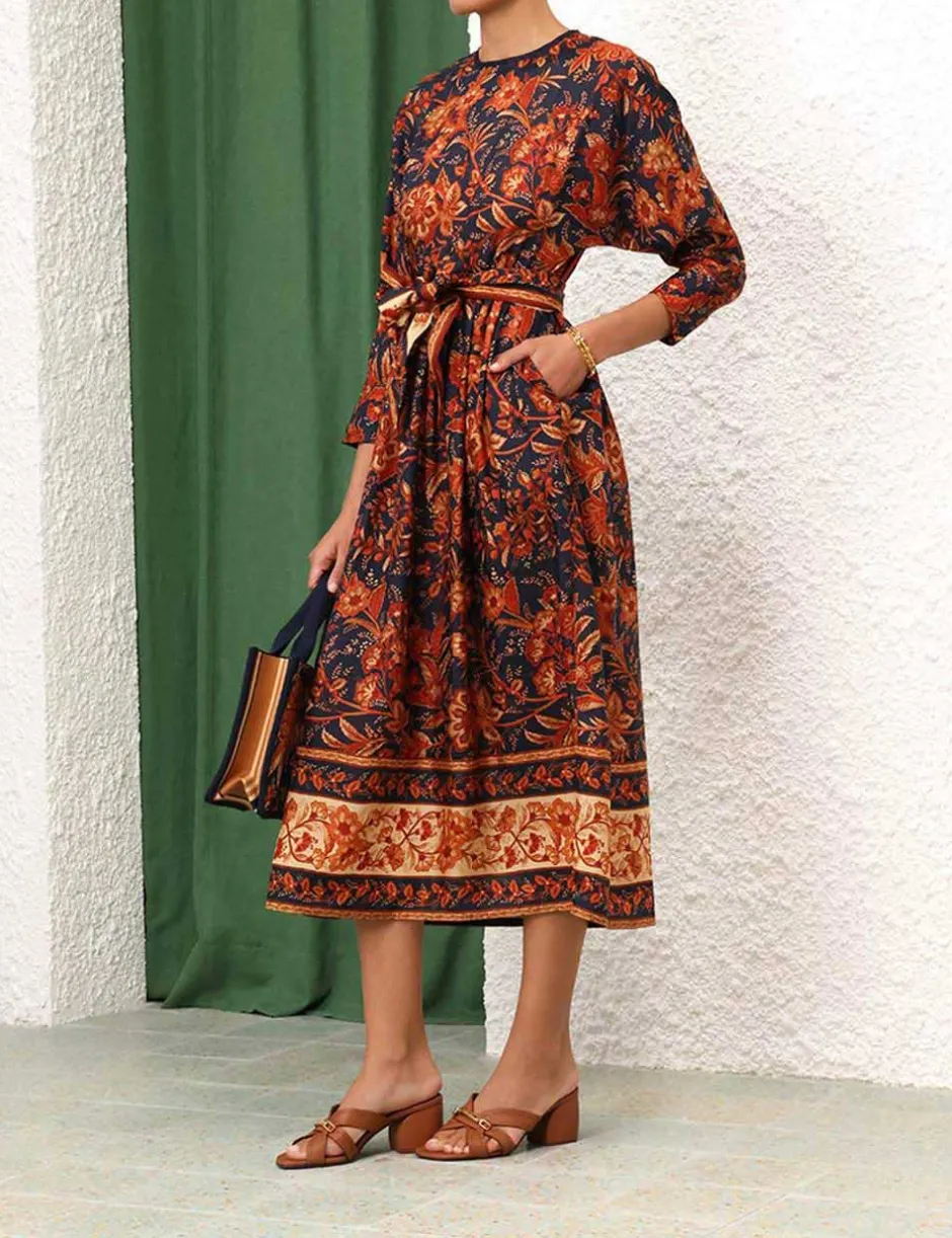 Discount ZIMMERMANN Junie Long Sleeve Midi Dress