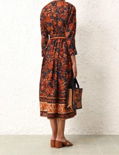 Discount ZIMMERMANN Junie Long Sleeve Midi Dress