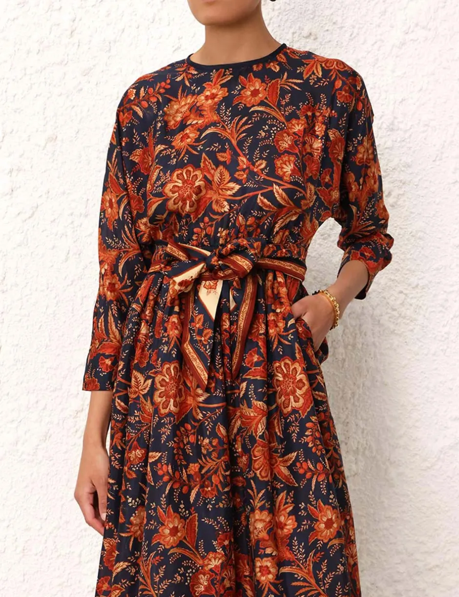 Discount ZIMMERMANN Junie Long Sleeve Midi Dress