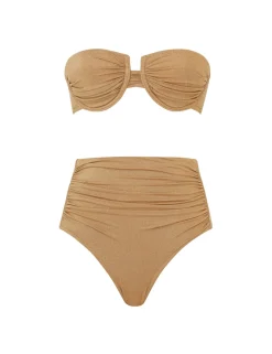 Online ZIMMERMANN Junie Lurex Gathered Bikini