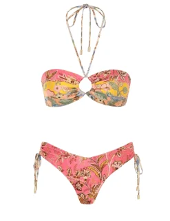 New ZIMMERMANN Junie Panelled Halter Bikini