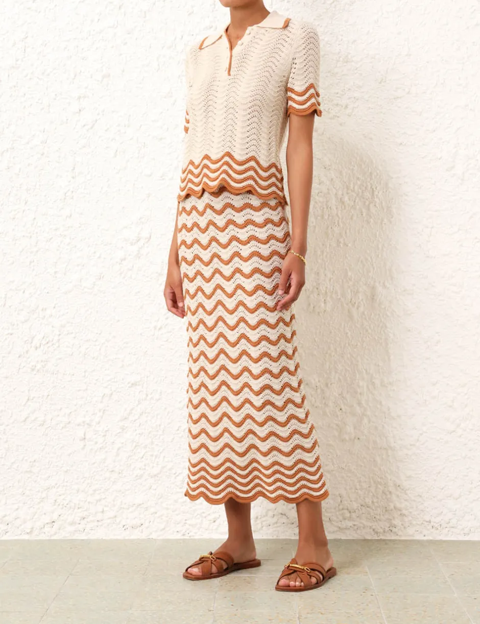 Hot ZIMMERMANN Junie Textured Knit Polo