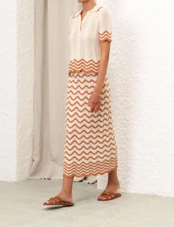 Hot ZIMMERMANN Junie Textured Knit Skirt
