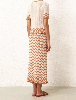 New ZIMMERMANN Junie Textured Knit Skirt