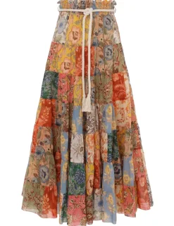 Online ZIMMERMANN Junie Tiered Midi Skirt