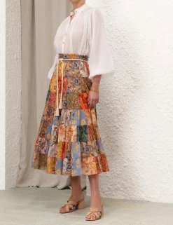 Online ZIMMERMANN Junie Tiered Midi Skirt