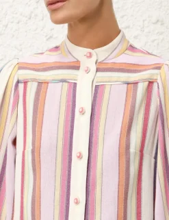 Online ZIMMERMANN Lexi Blouson Stripe Shirt