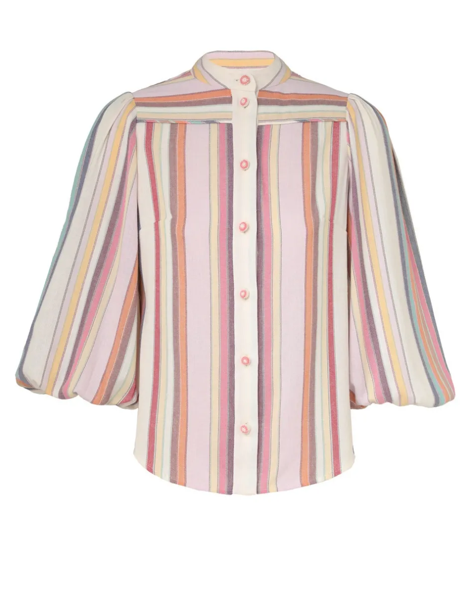 Discount ZIMMERMANN Lexi Blouson Stripe Shirt