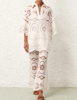 Outlet ZIMMERMANN Lexi Embroidered Flare Pant