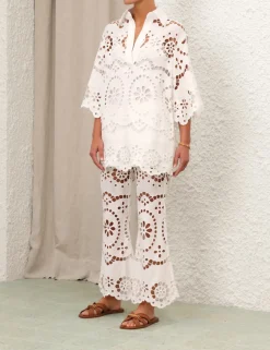 Outlet ZIMMERMANN Lexi Embroidered Flare Pant
