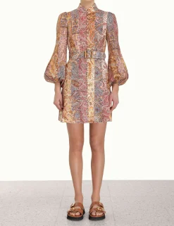 New ZIMMERMANN Luminosity Belted Mini Dress