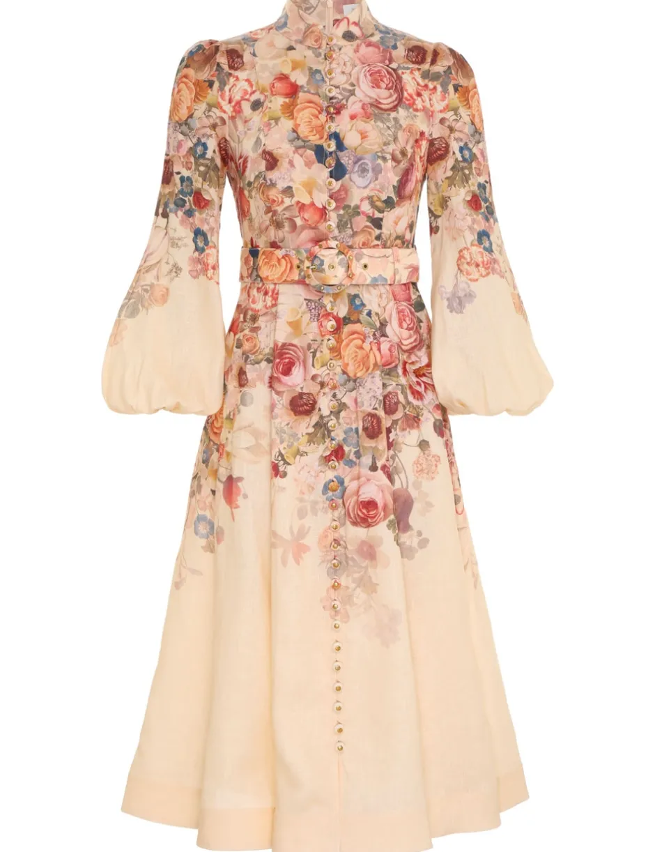 Hot ZIMMERMANN Luminosity Buttoned Midi Dress