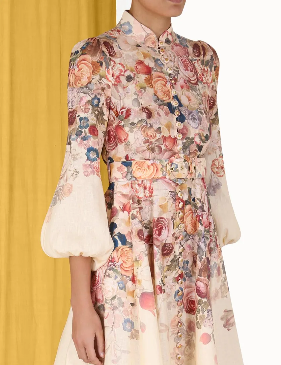 Hot ZIMMERMANN Luminosity Buttoned Midi Dress