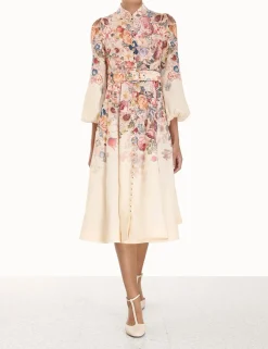 Hot ZIMMERMANN Luminosity Buttoned Midi Dress