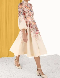 Hot ZIMMERMANN Luminosity Buttoned Midi Dress
