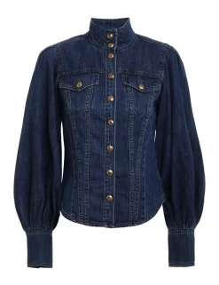 Clearance ZIMMERMANN Luminosity Denim Corset Shirt