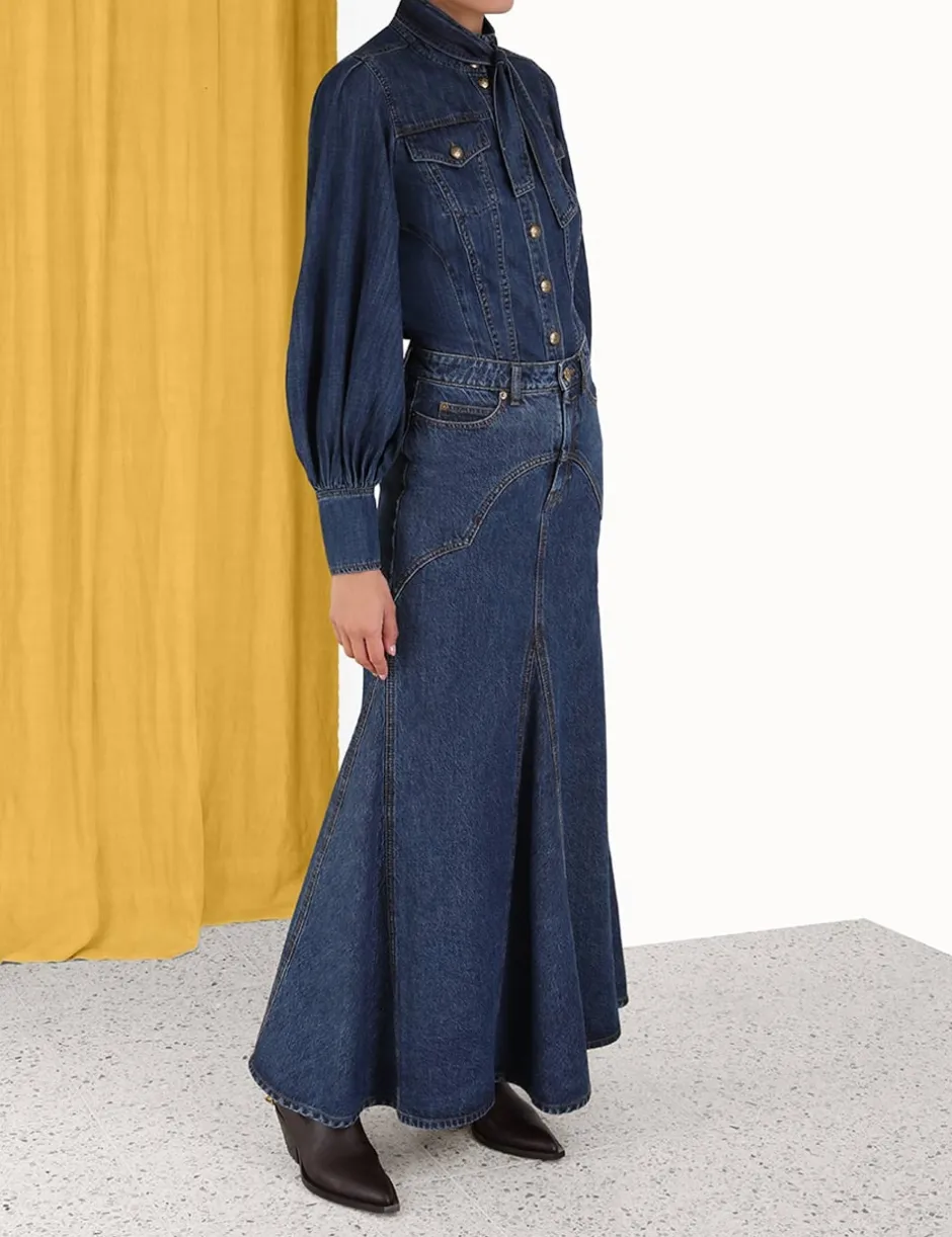 ZIMMERMANN Luminosity Denim Corset Shirt