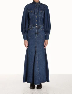 Sale ZIMMERMANN Luminosity Denim Corset Shirt