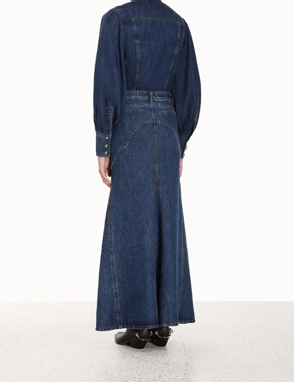Sale ZIMMERMANN Luminosity Denim Corset Shirt
