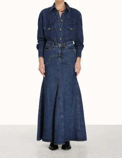 ZIMMERMANN Luminosity Denim Maxi Skirt