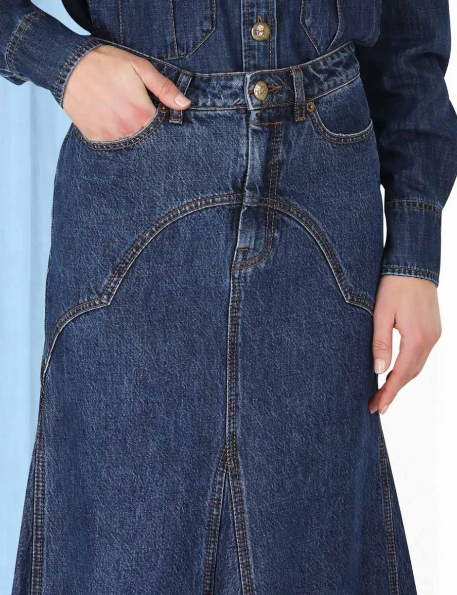 Best ZIMMERMANN Luminosity Denim Maxi Skirt