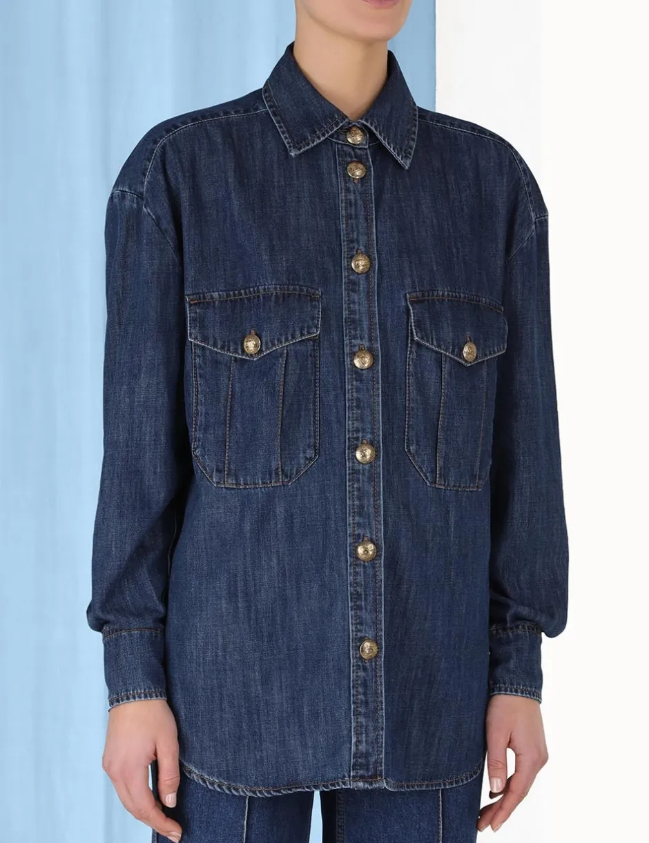 Clearance ZIMMERMANN Luminosity Denim Shirt