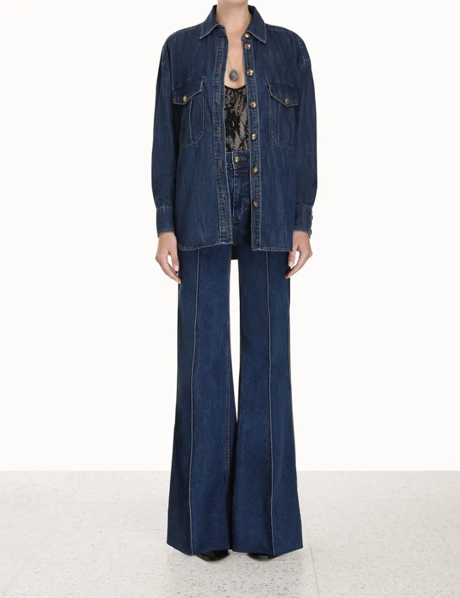 Clearance ZIMMERMANN Luminosity Denim Shirt