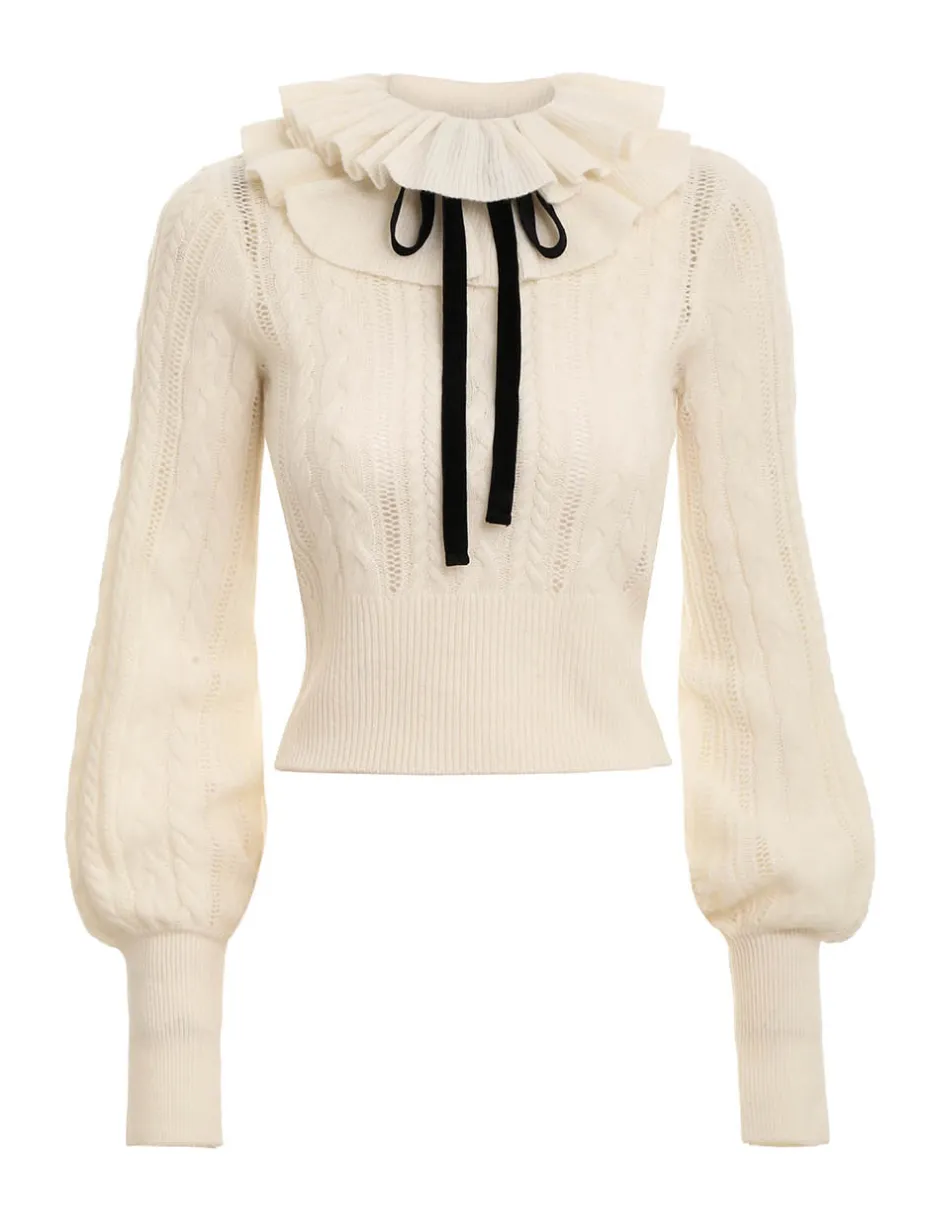 Discount ZIMMERMANN Luminosity Frill Neck Sweater