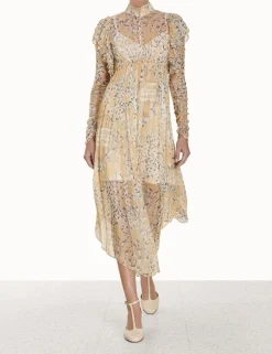 ZIMMERMANN Luminosity Gathered Midi Dress
