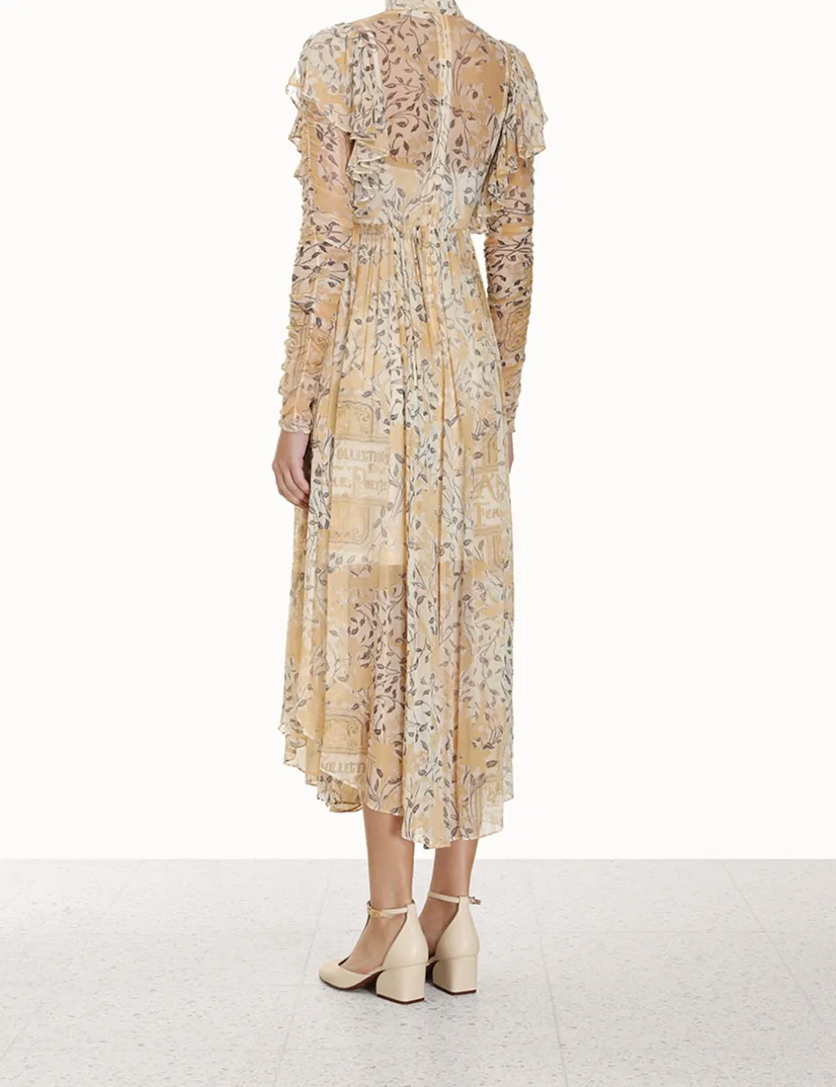 Online ZIMMERMANN Luminosity Gathered Midi Dress