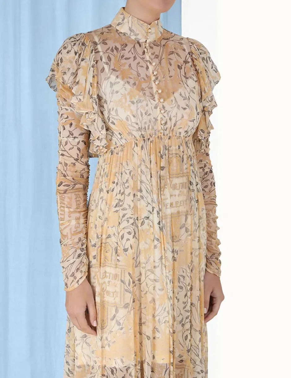 Online ZIMMERMANN Luminosity Gathered Midi Dress