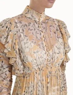 Online ZIMMERMANN Luminosity Gathered Midi Dress