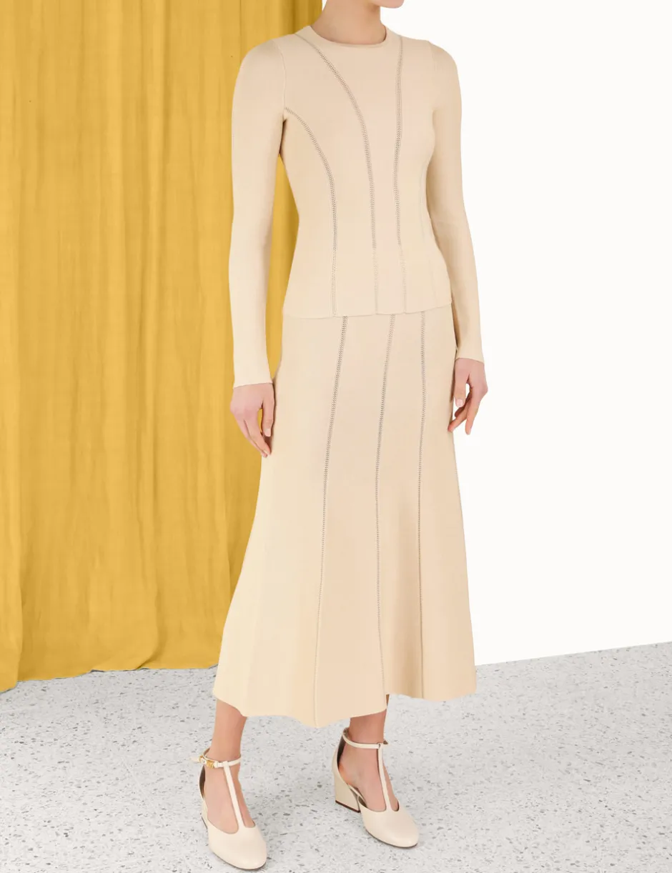 Best ZIMMERMANN Luminosity Knit Panelled Skirt