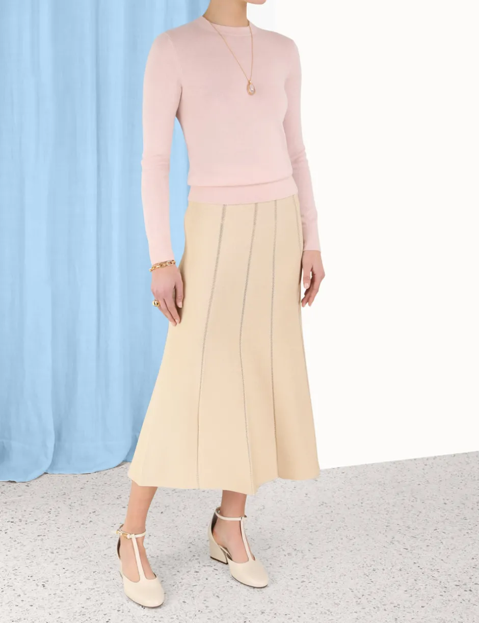 Clearance ZIMMERMANN Luminosity Knit Panelled Skirt