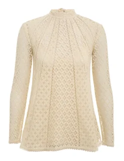 New ZIMMERMANN Luminosity Lace Paneled Blouse