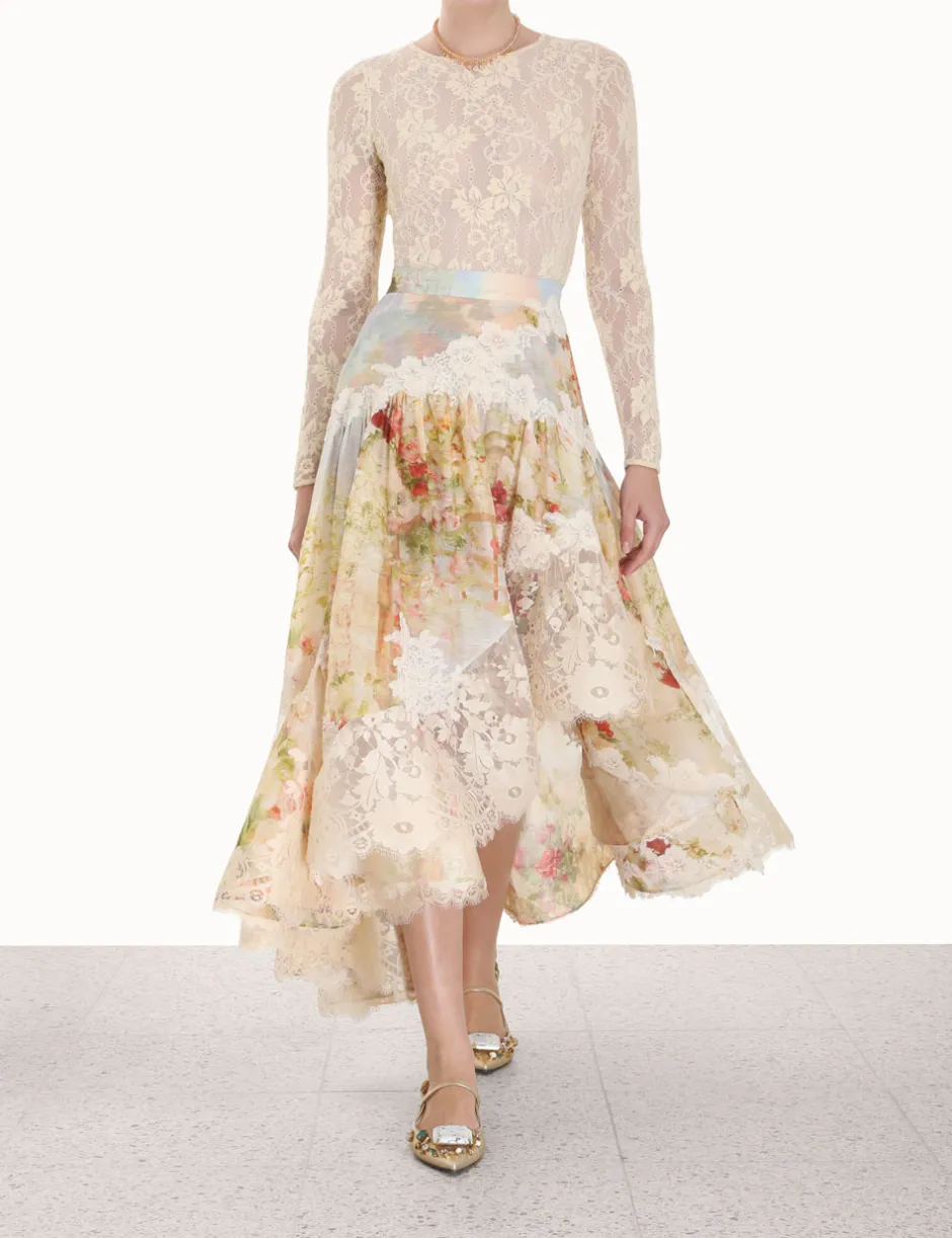 Sale ZIMMERMANN Luminosity Lace Spliced Skirt
