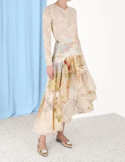 Sale ZIMMERMANN Luminosity Lace Spliced Skirt