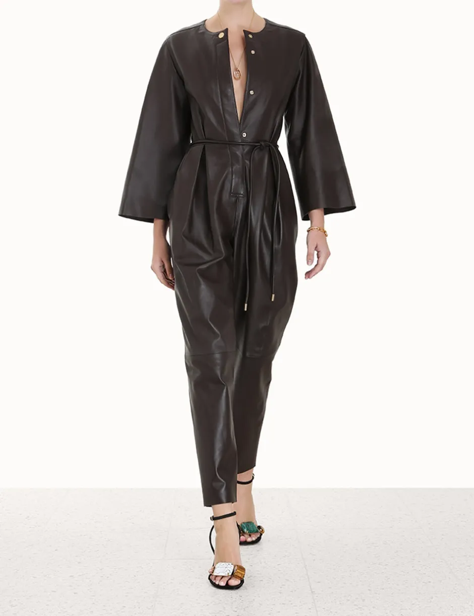 Outlet ZIMMERMANN Luminosity Leather Jumpsuit