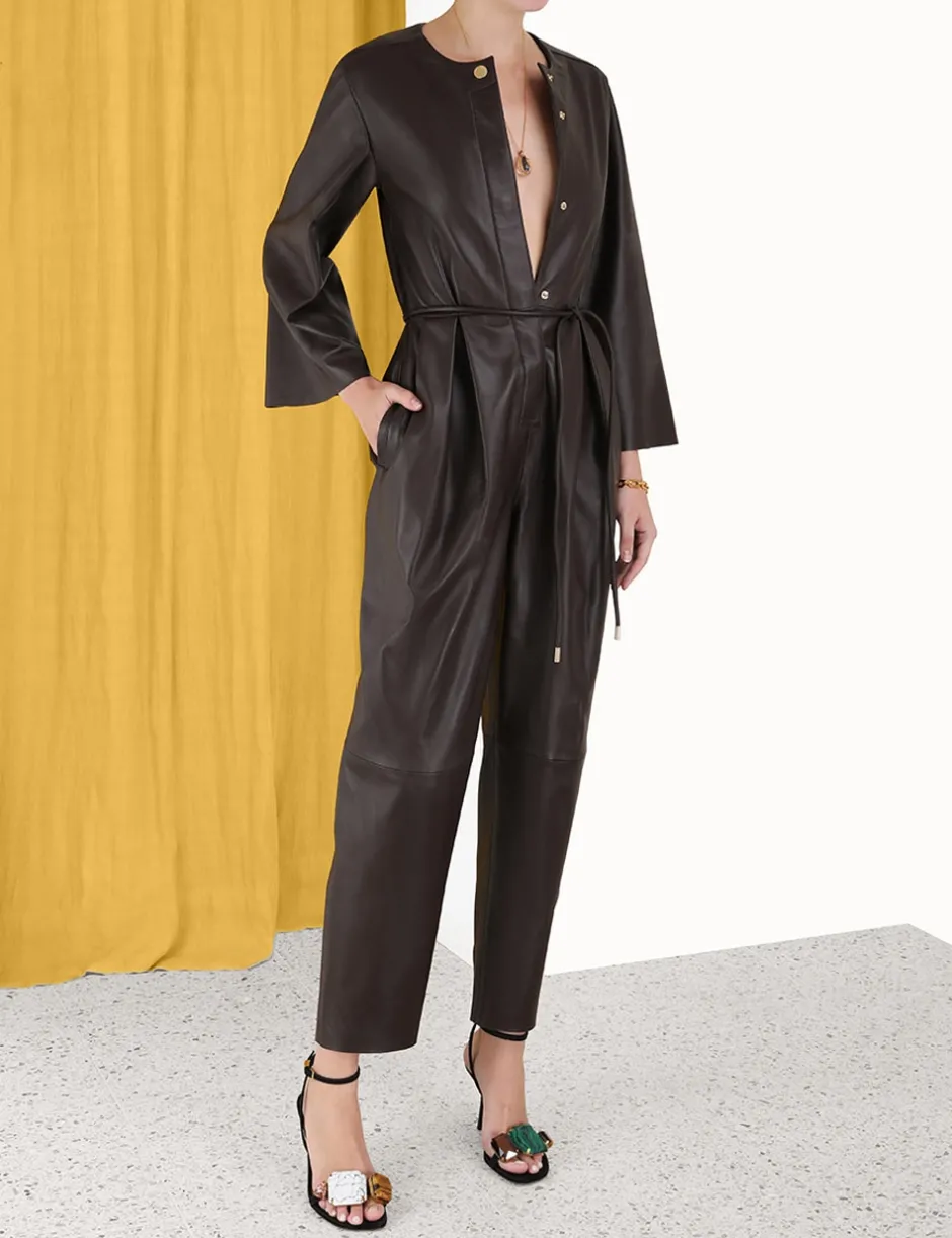 Outlet ZIMMERMANN Luminosity Leather Jumpsuit
