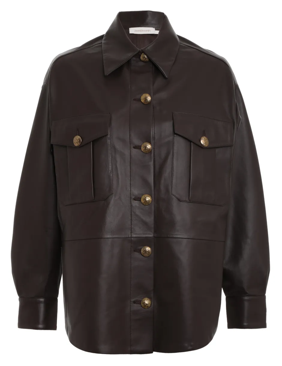 New ZIMMERMANN Luminosity Leather Shirt