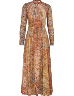 Clearance ZIMMERMANN Luminosity Panelled Midi Dress