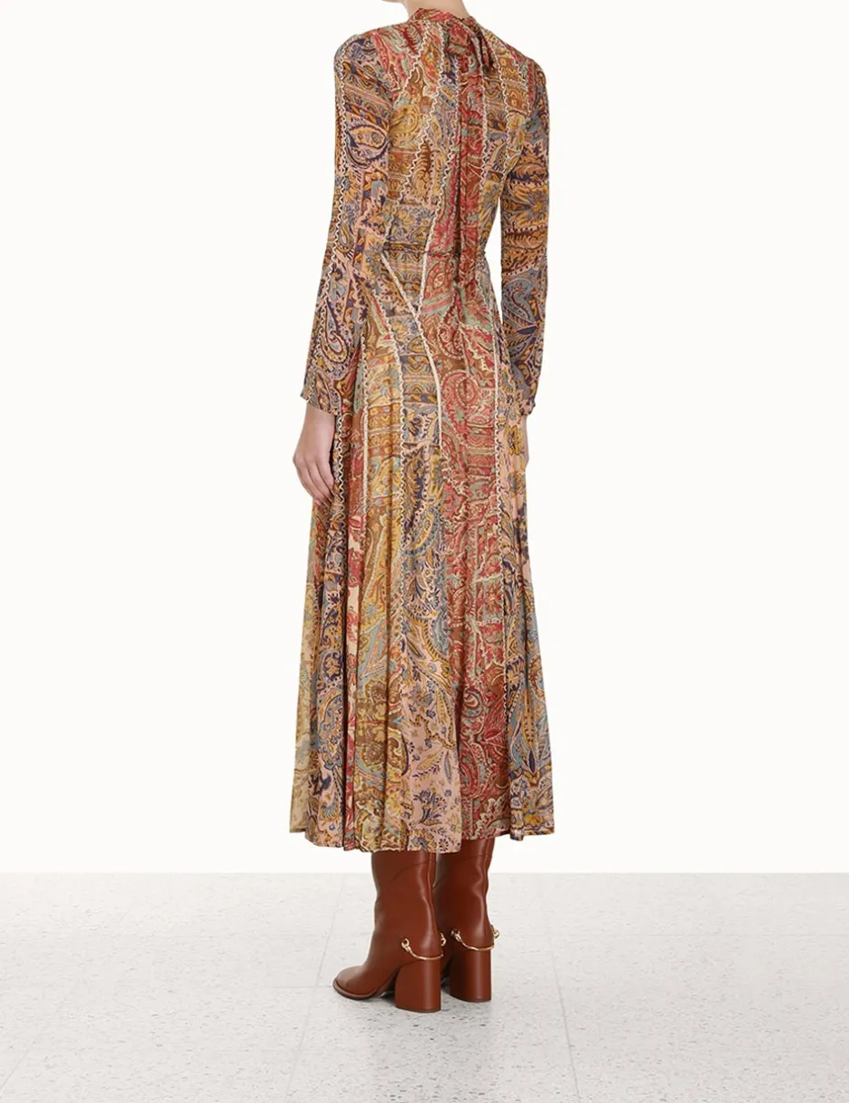 Clearance ZIMMERMANN Luminosity Panelled Midi Dress