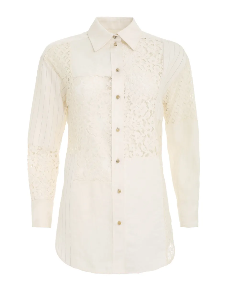 New ZIMMERMANN Luminosity Patch Lace Shirt